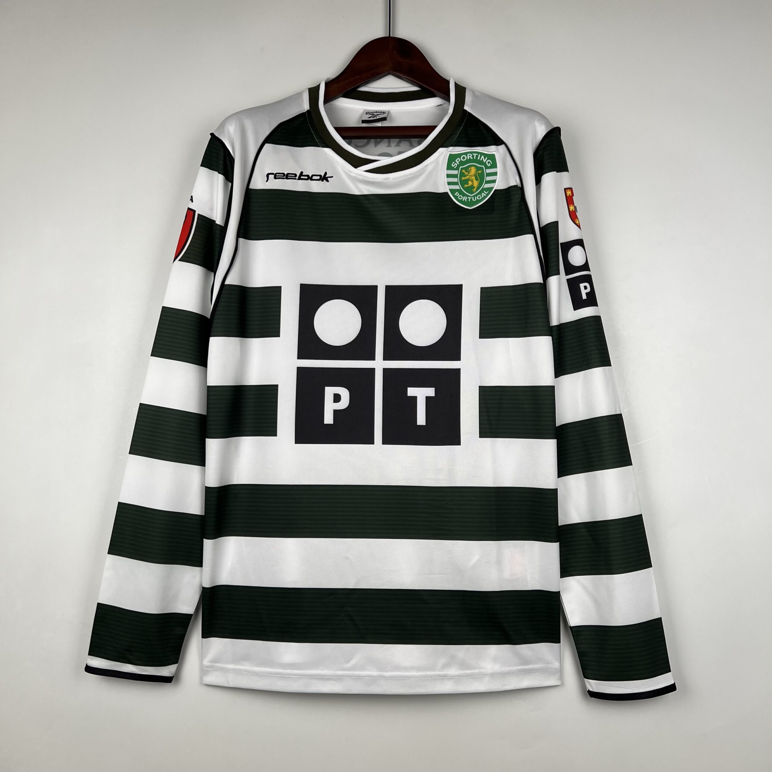 ac9cf416 Camisa Sporting Home 2001-2002 Manga Longa - Imagem 1
